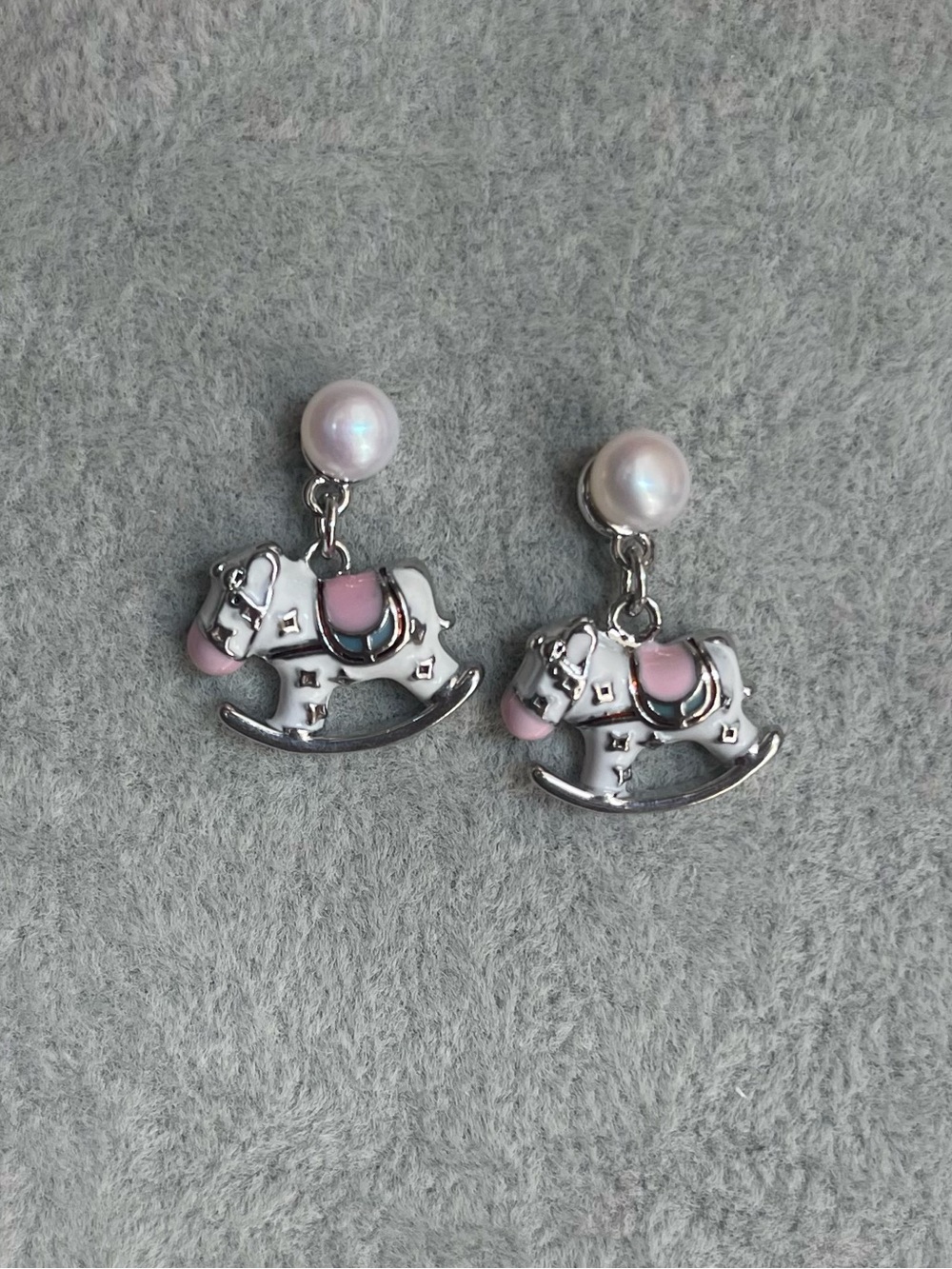 Freshwater Pearl Pink Rocking Horse Drop Earrings - Women Jewelry